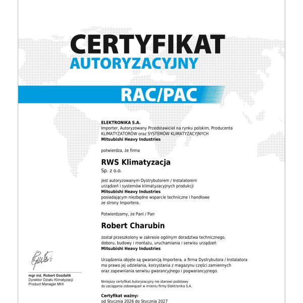 Mitsubishi Heavy Industries certyfikat